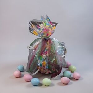 Pastel Easter Egg Gift Bag with Decorative Ribbon